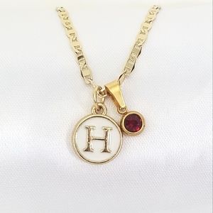 H Name Initial Women's Necklace. 14K Gold Plated New